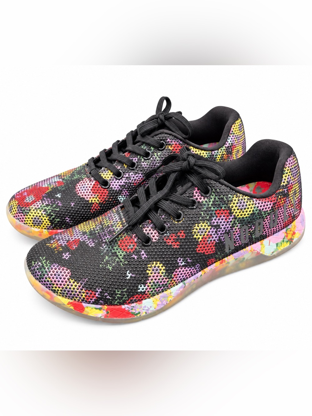 NOBULL Floral SuperFabric Trainer Sneakers Womens 8.5 Black Dopamine Gym